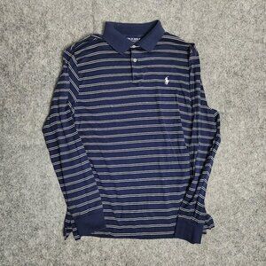 Polo Golf Ralph Lauren Golf Shirt Men M Blue White‎ Pro Fit Striped Pima Cotton